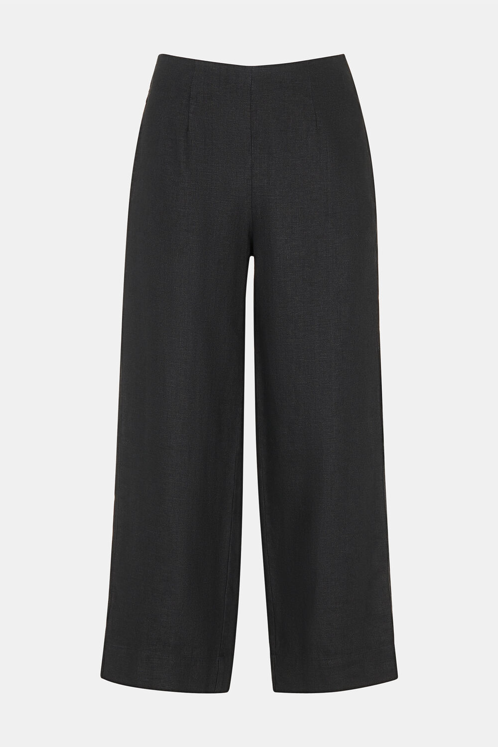 Black Linen Ankle Length Trouser