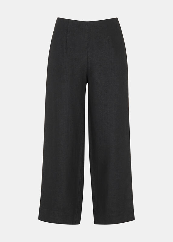 Black Linen Ankle Length Trouser