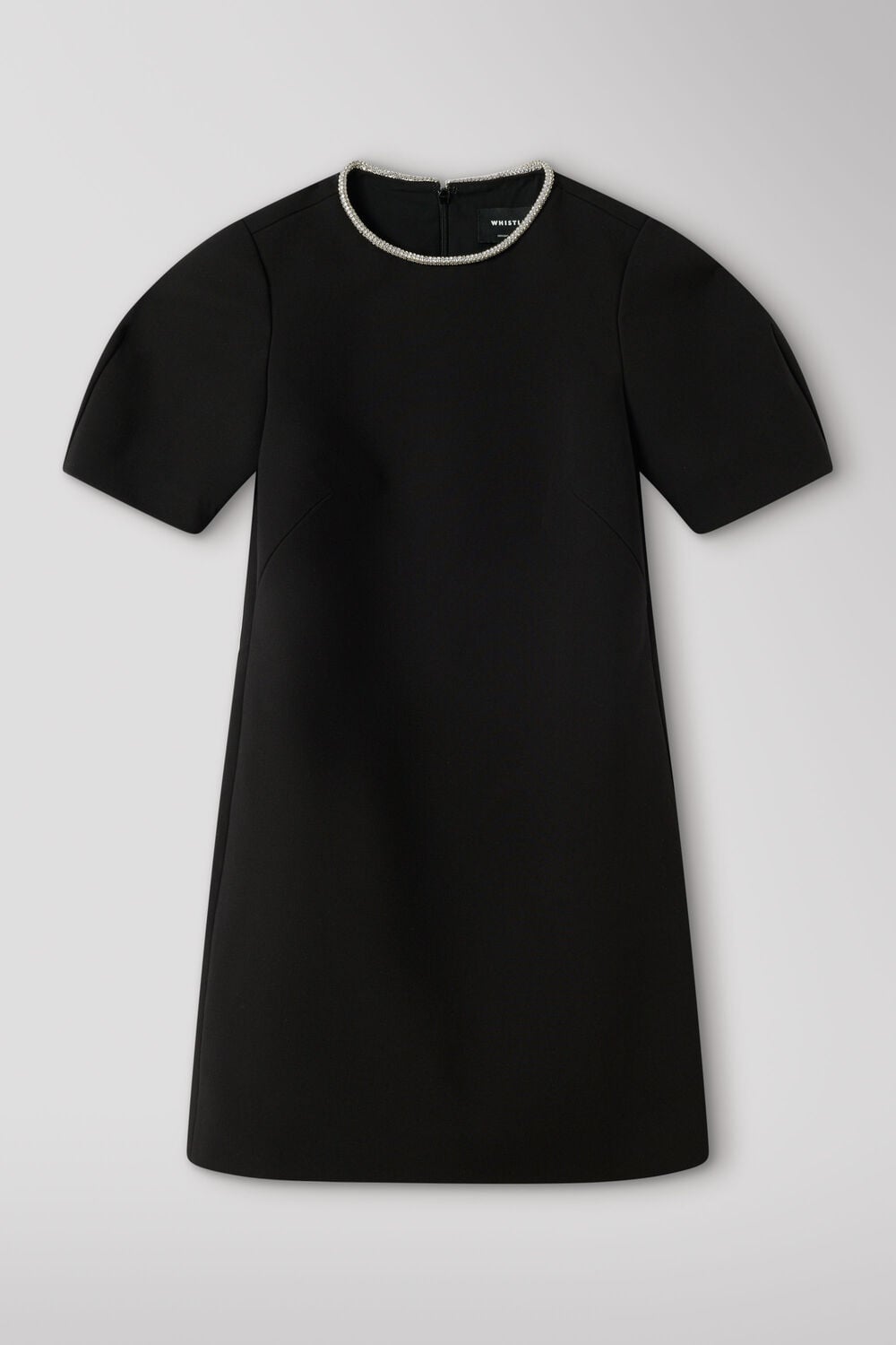 Black Diamante Trim Mini Dress