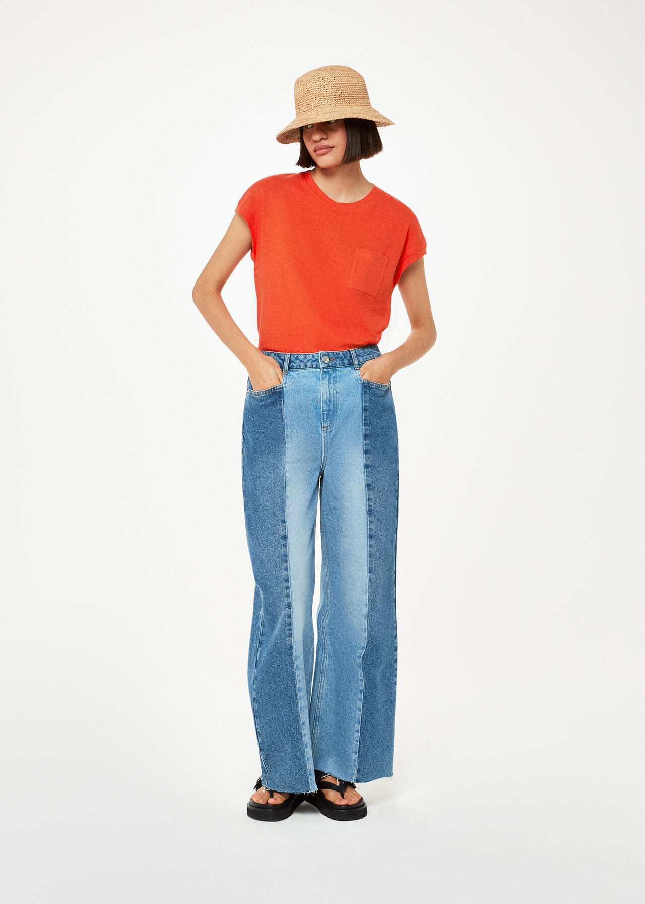 Ember Linen Mix Pocket Tee