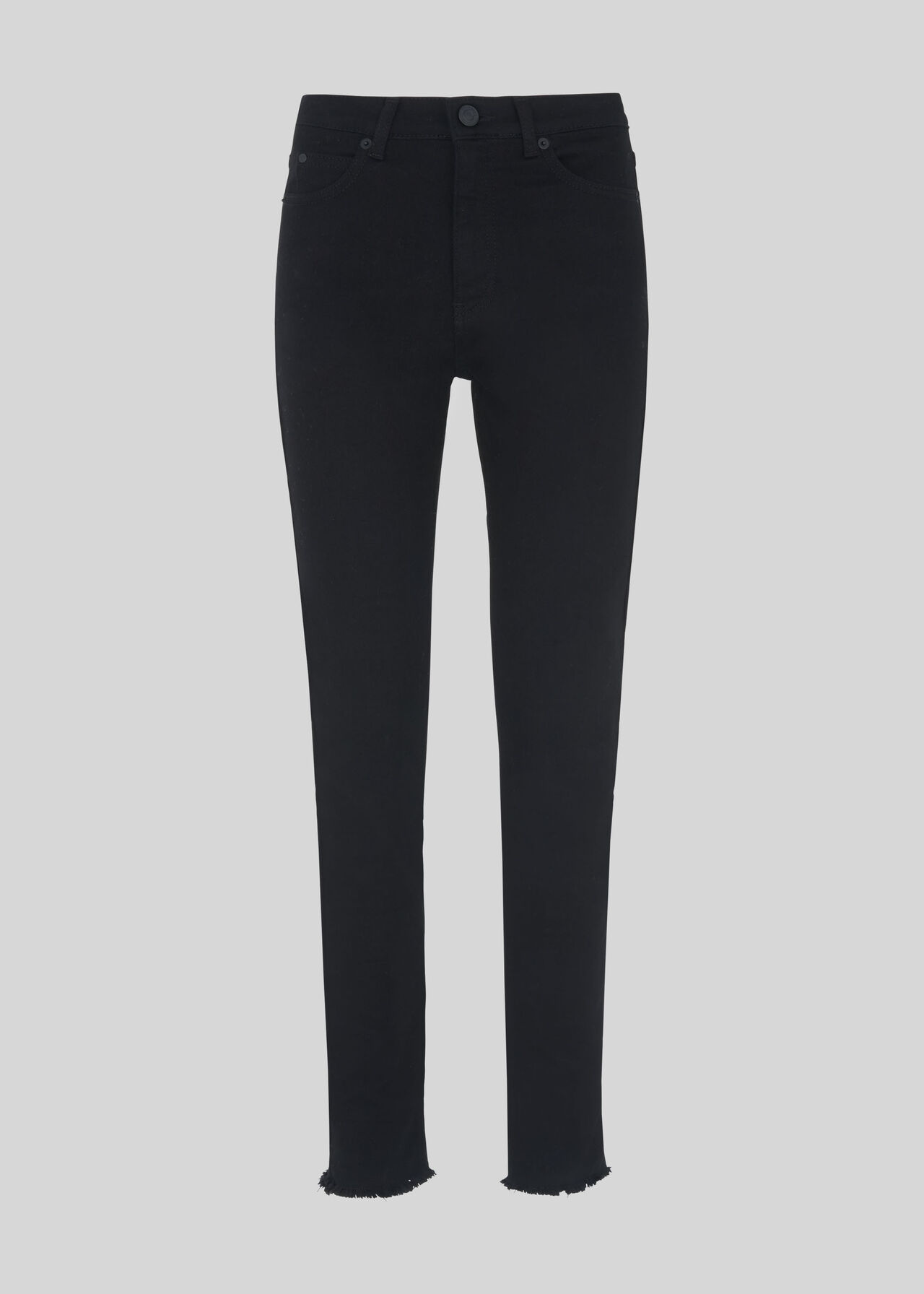 Raw Hem Black Skinny Jean Black