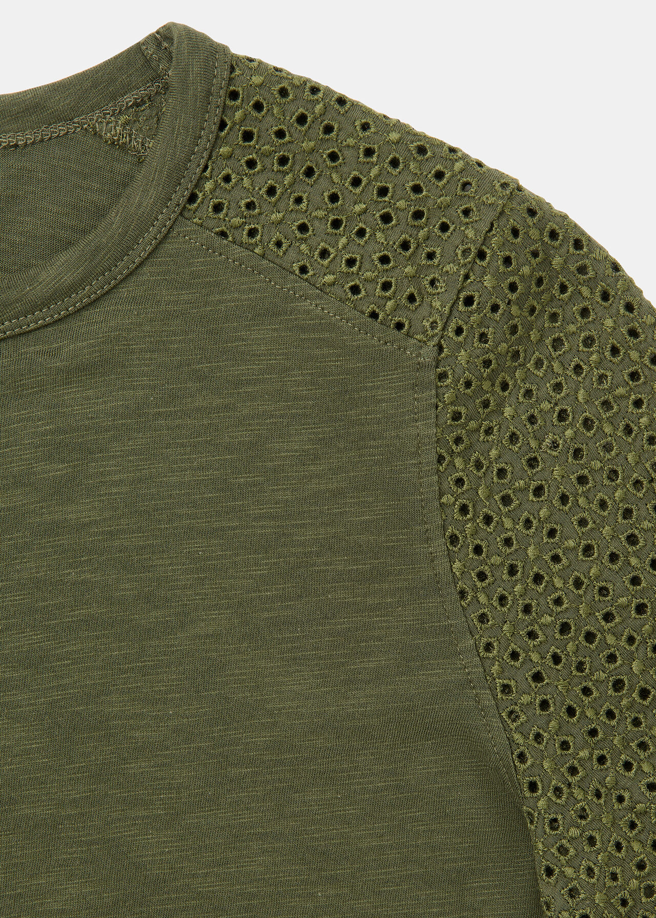 Broderie Sleeve Detail Tee