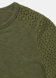 Broderie Sleeve Detail Tee