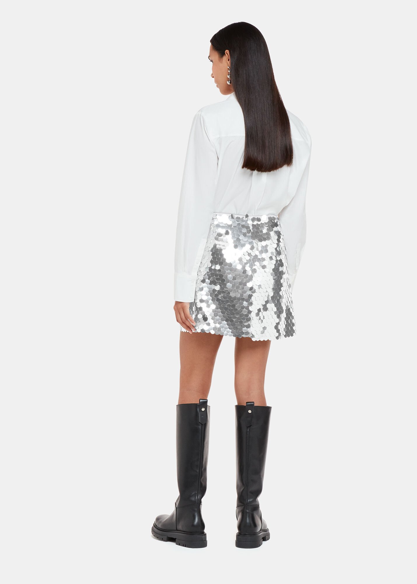 Whistles silver top sequin skirt