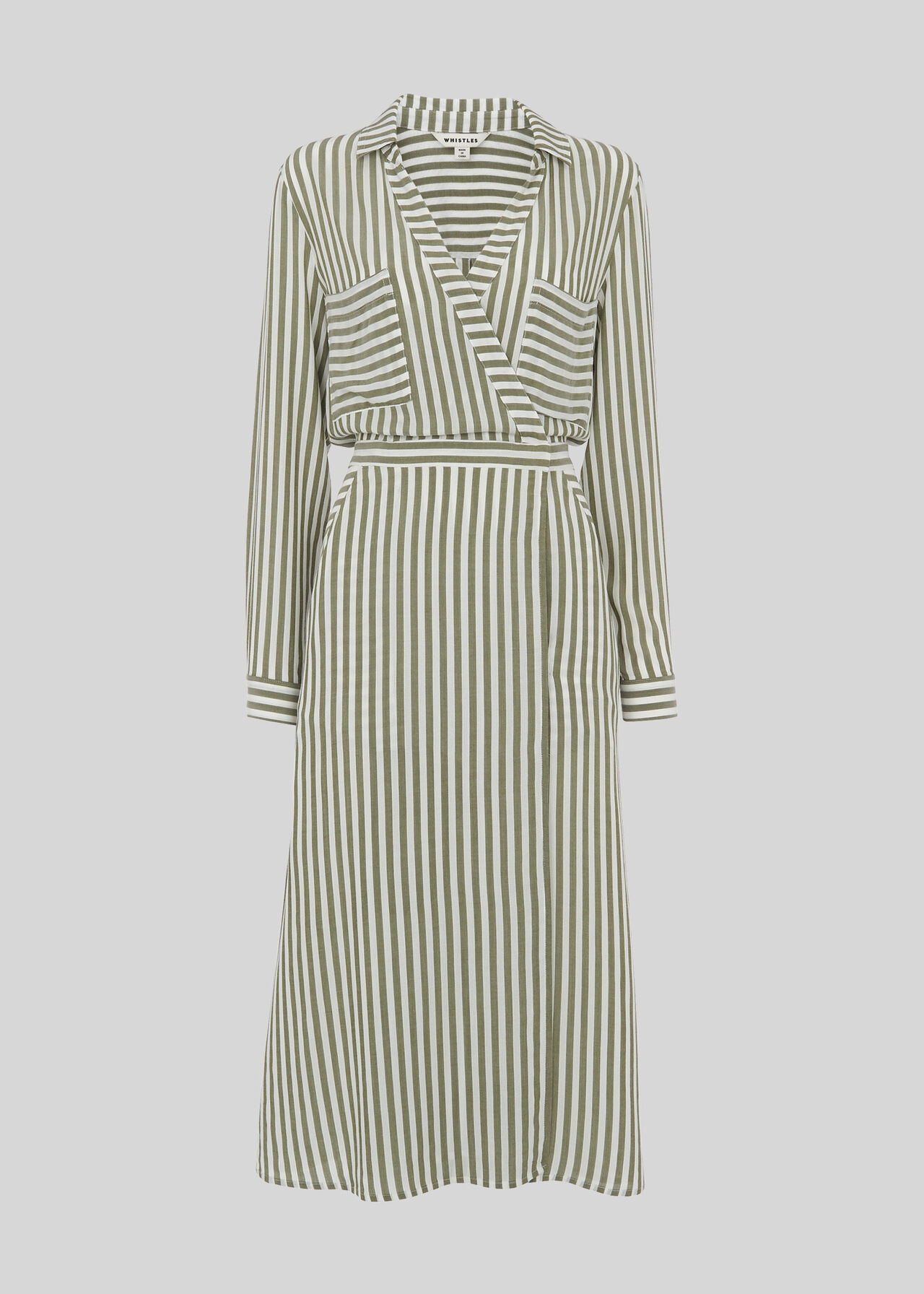 Multicolour Stripe Wrap Shirt Dress | WHISTLES