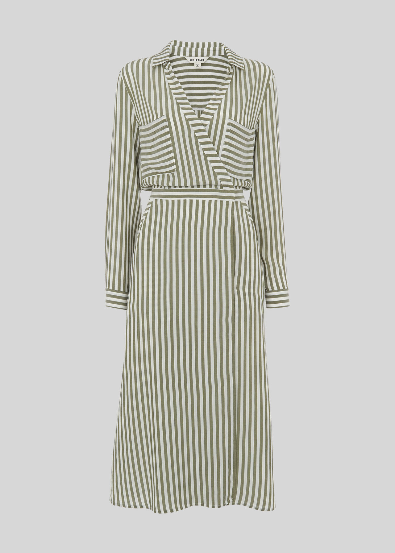 Stripe Wrap Shirt Dress Multicolour