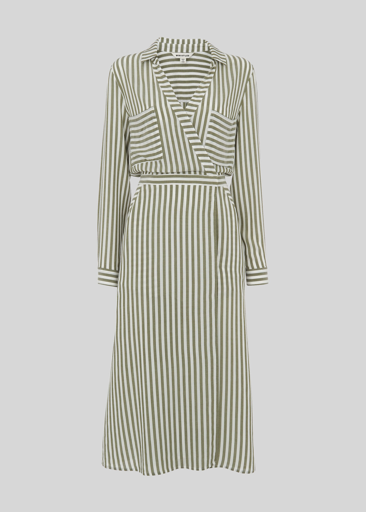 Seattle Wrap Shirt Dress - Striped main image 1
