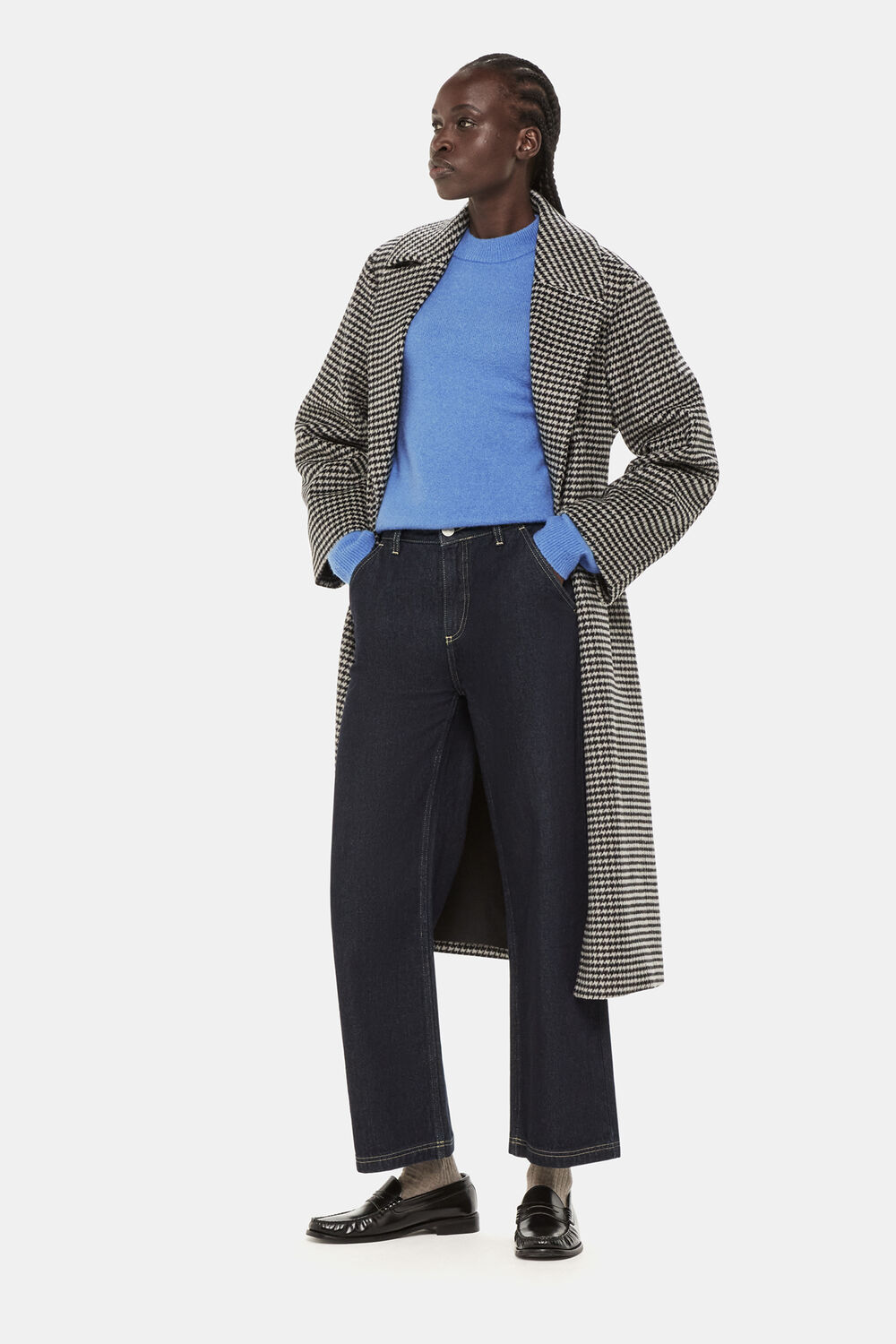 Wool Textured Crew Neck Knit