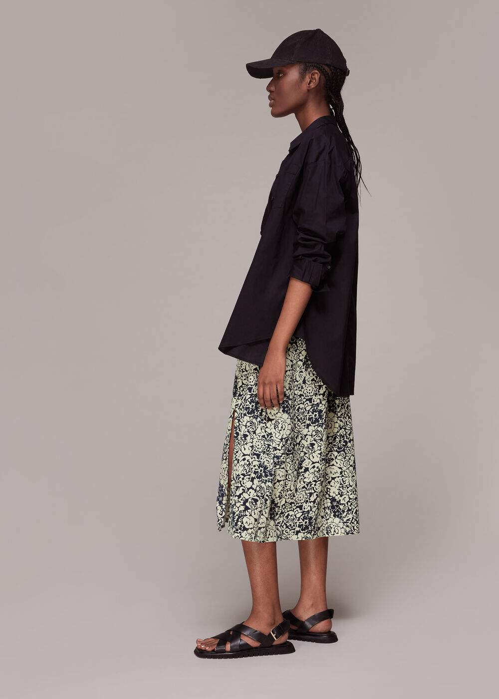Graphic Floral Pull On Skirt