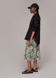 Graphic Floral Pull On Skirt