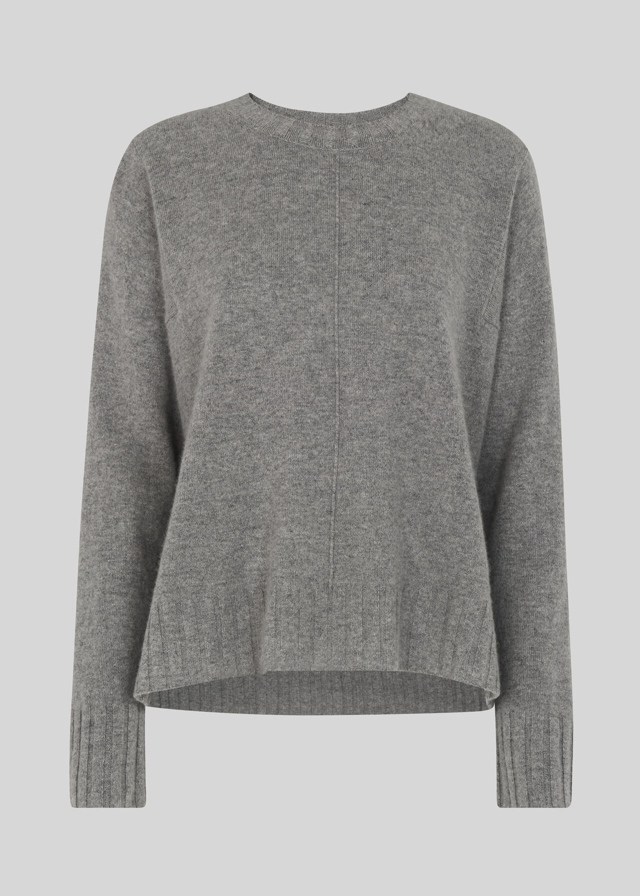 Cashmere Crew Neck Sweater Grey Marl