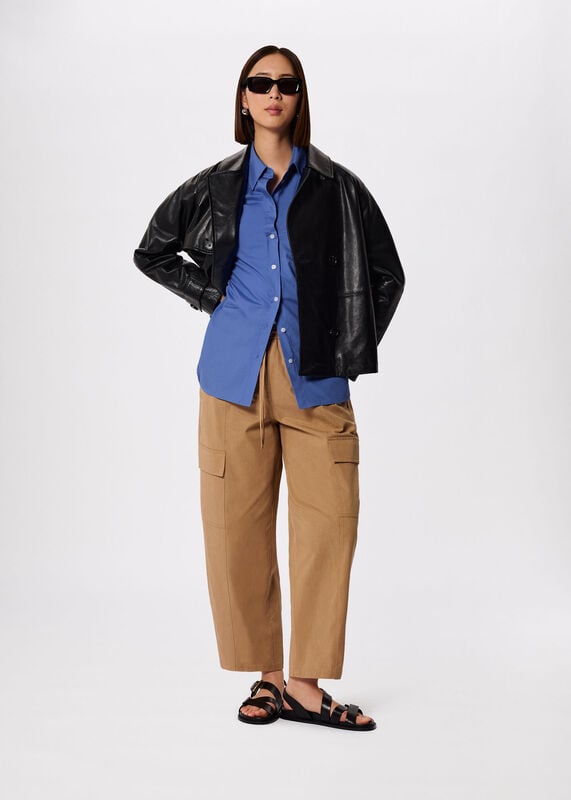 Blue Oversized Cotton Poplin Shirt