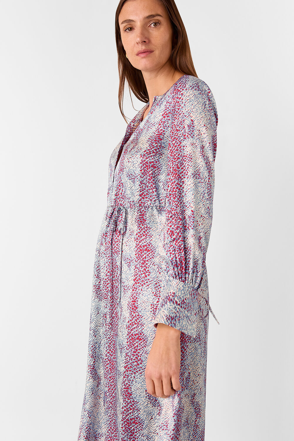 Mottled Snake Print Midi Dress