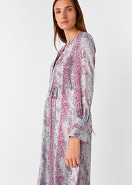 Mottled Snake Print Midi Dress