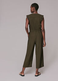 Frill Sleeve Button Jumpsuit