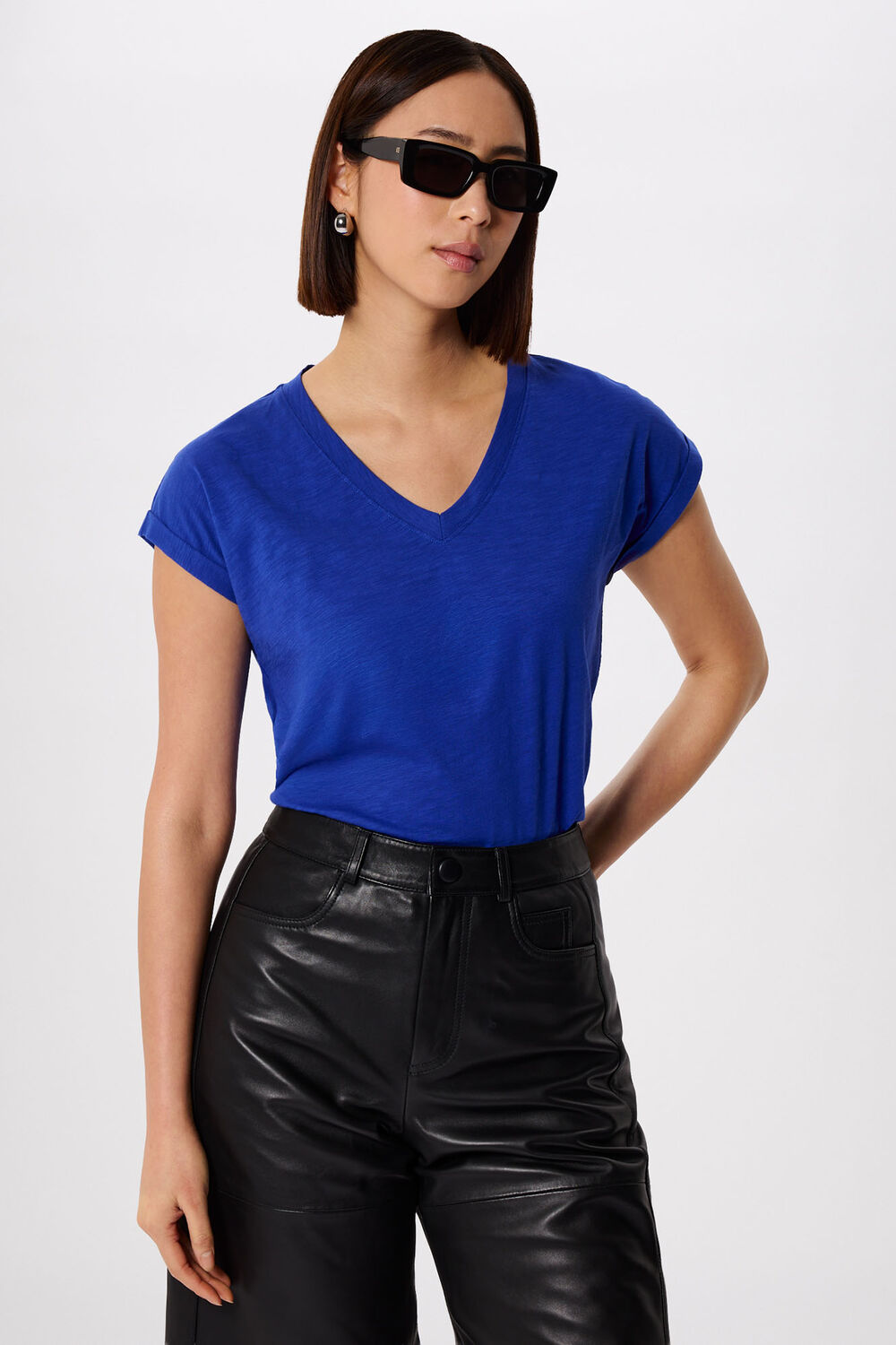 Willa V-Neck Cap Sleeve Tee