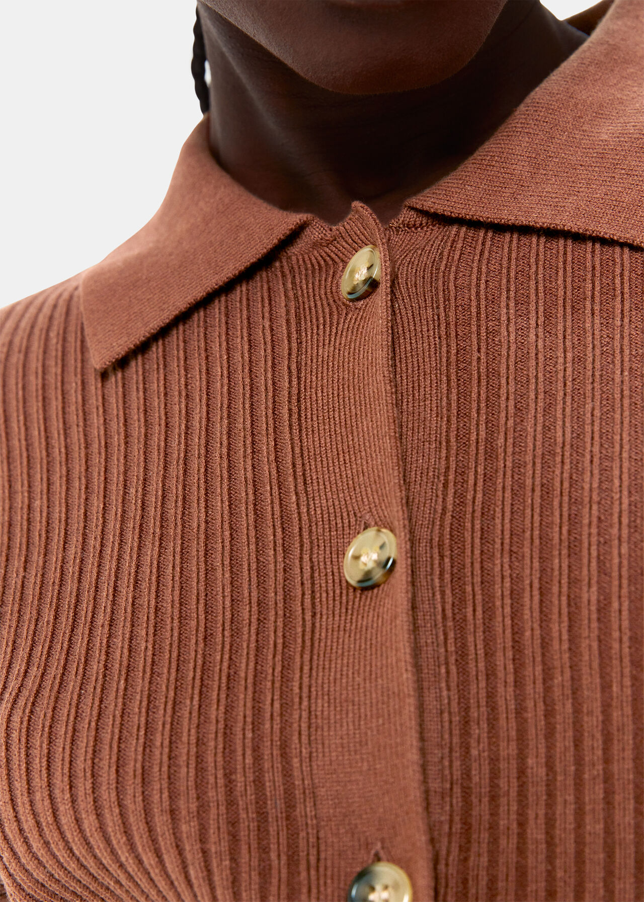 Rib Collar Cardigan