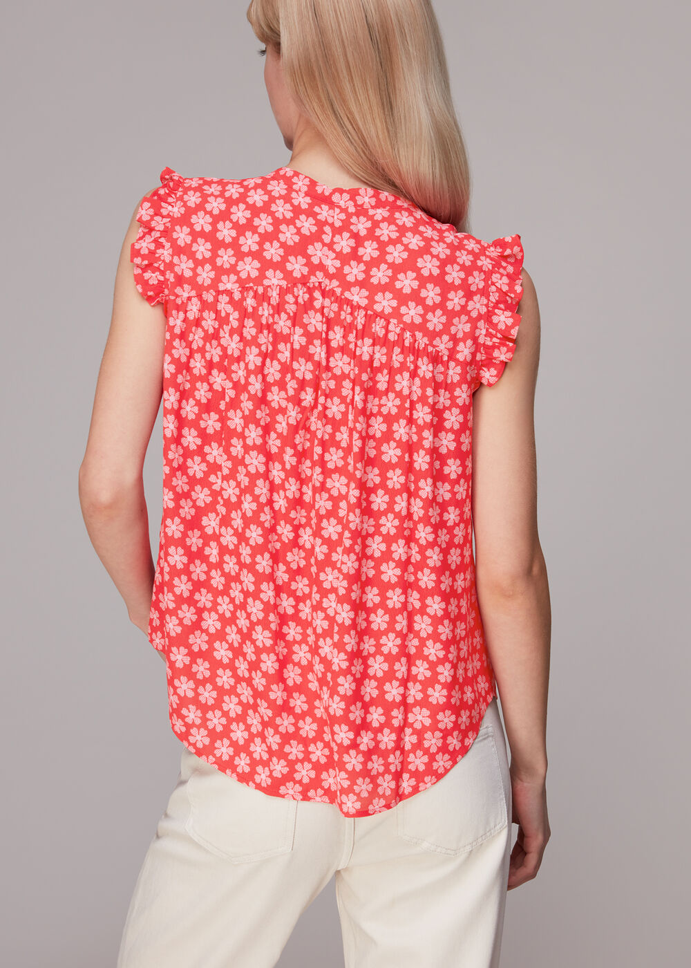 Daisy Check Frill Blouse