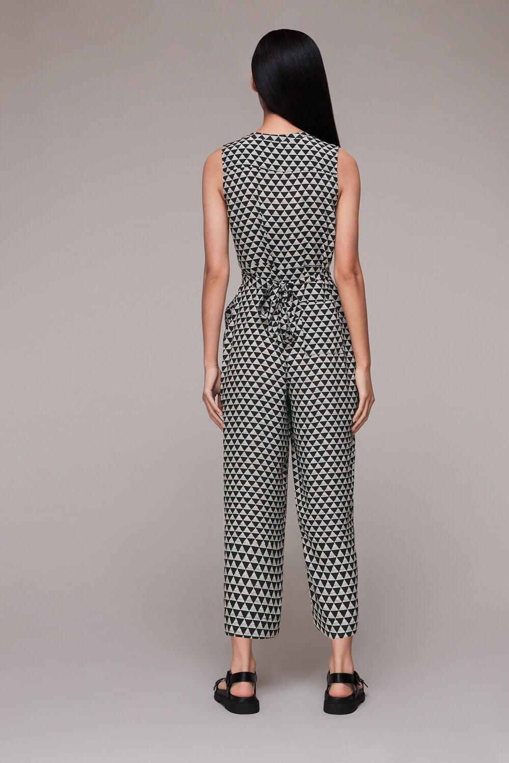 Black Triangle Checkerboard Jumpsuit