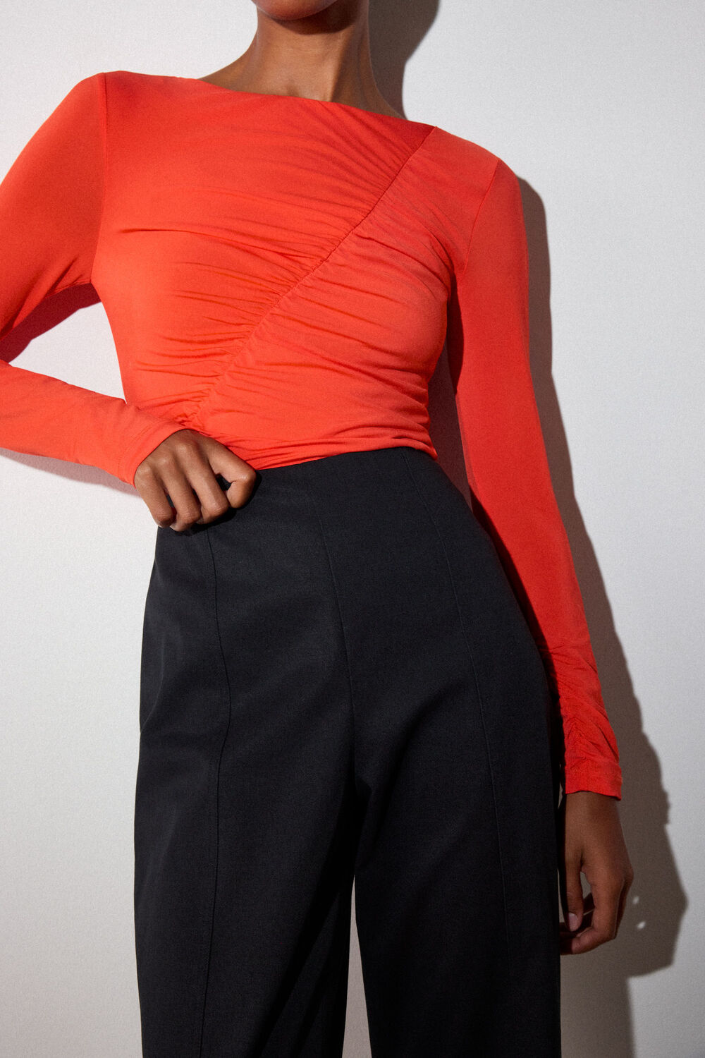 Black Petite High Rise Kick Flare Trouser
