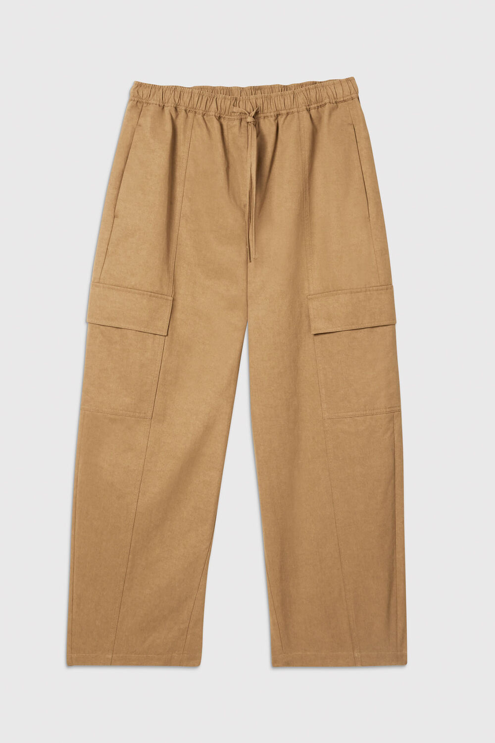 Neutral Petite Utility Cotton Barrel Trouser