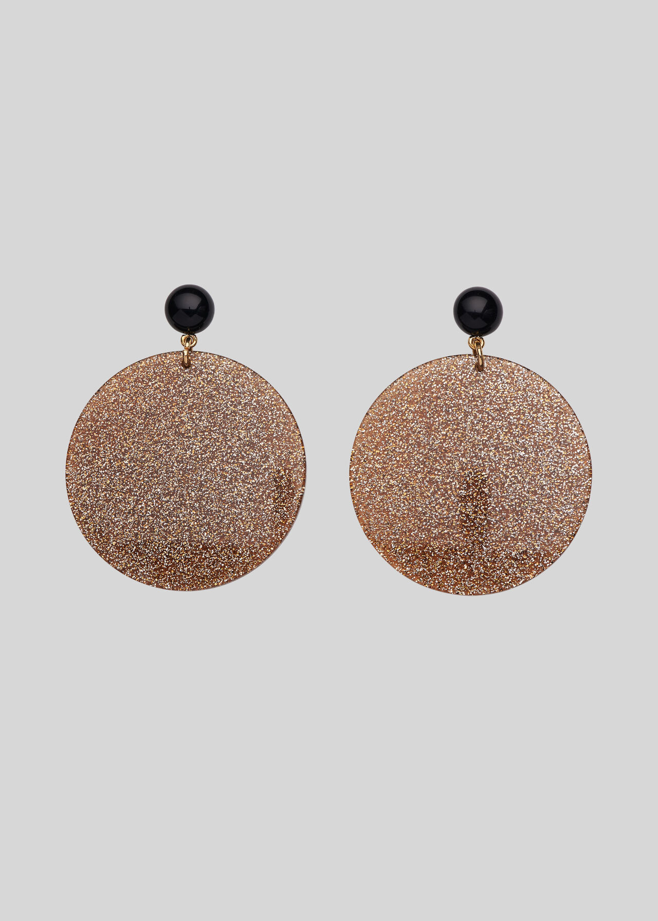 Circle Glitter Resin Earring Gold