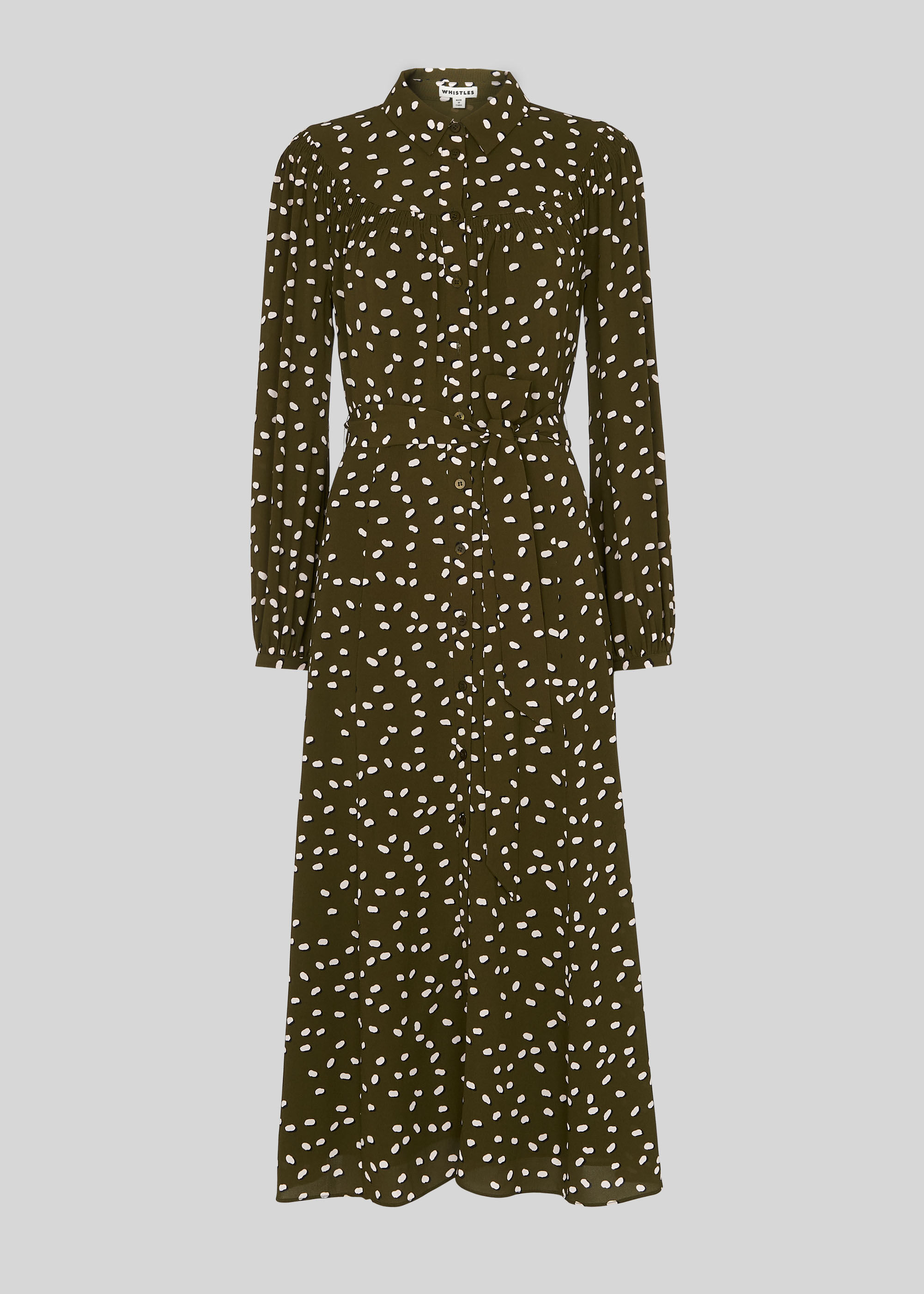 Whistles margot spot shirt dress on sale