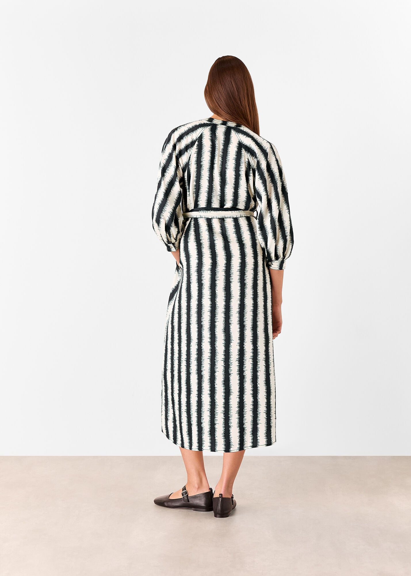 Ivory/Multi Hazy Stripe Mabel Dress | WHISTLES | Whistles UK |