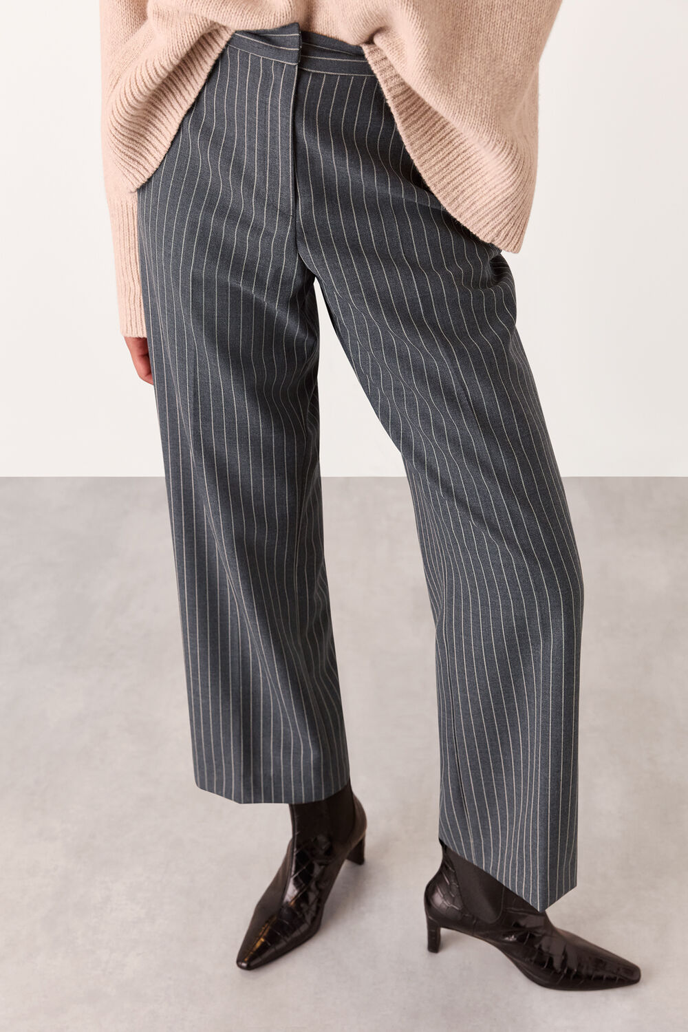 Isla Pinstripe Wool Trouser