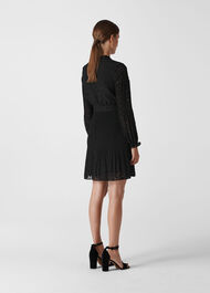 Animal Devore Pleated Dress Black