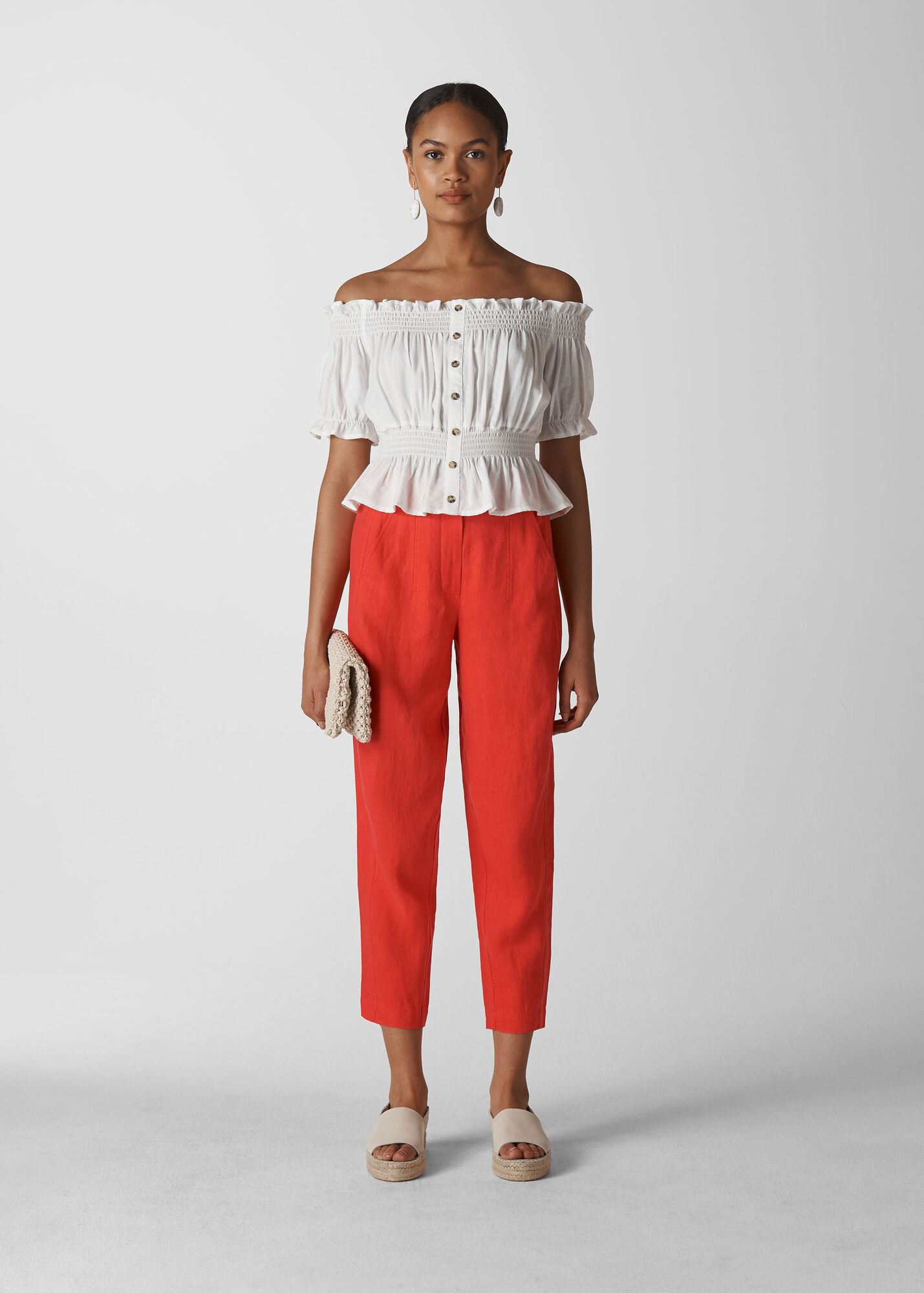 Red Barrel Leg Linen Trouser WHISTLES