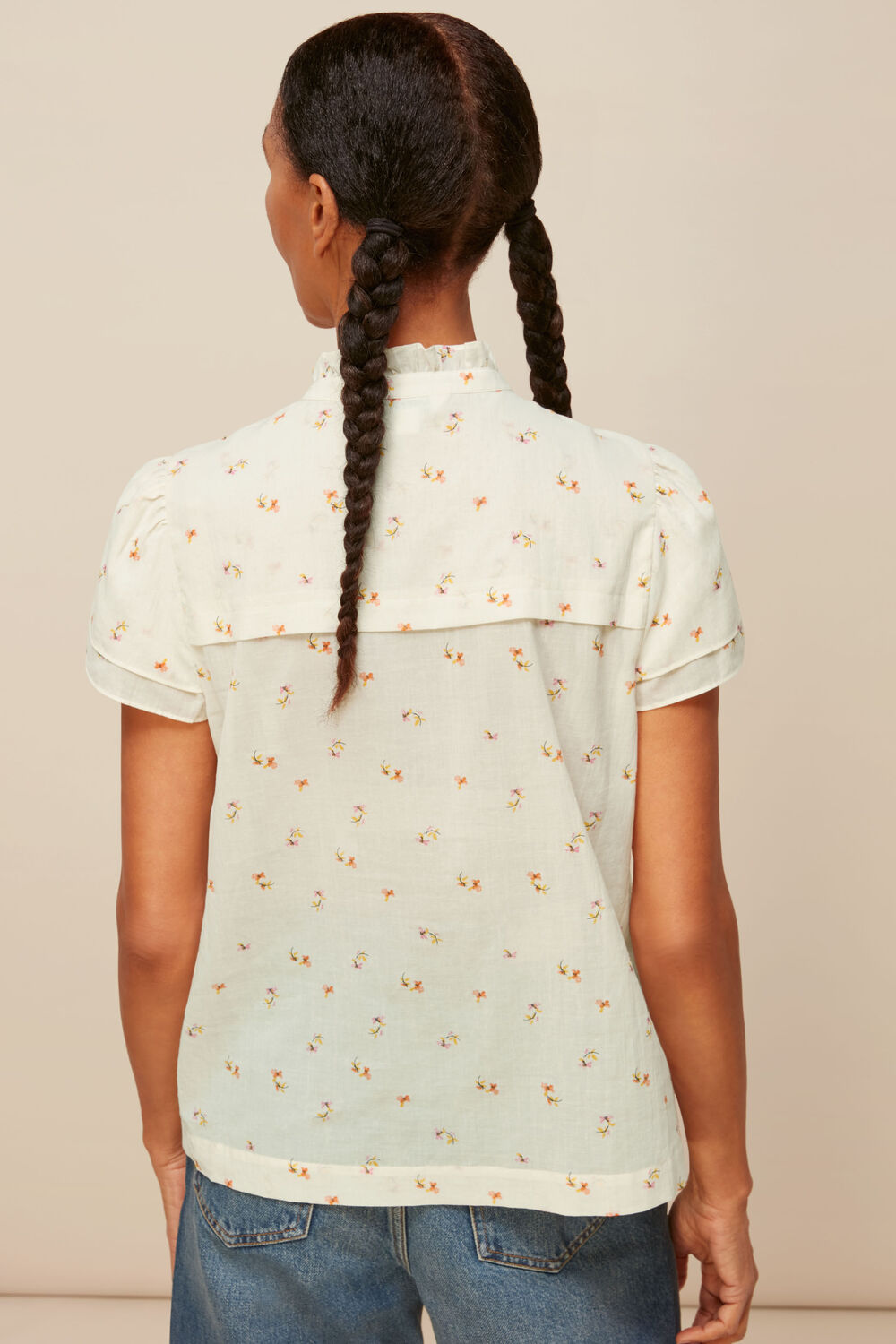 Forget Me Not Voile Blouse Cream/Multi