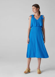Romina Tie Detail Dress Blue