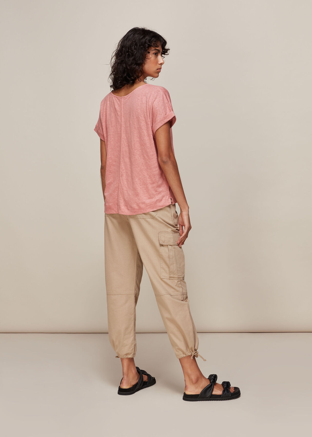 Relaxed Linen Tshirt Pale Pink