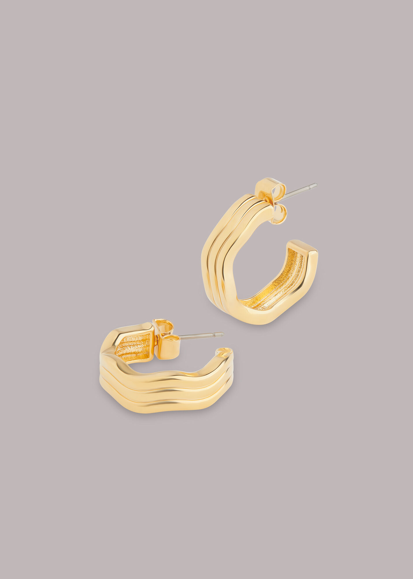Gold Multi Wavy Hoop Earring WHISTLES