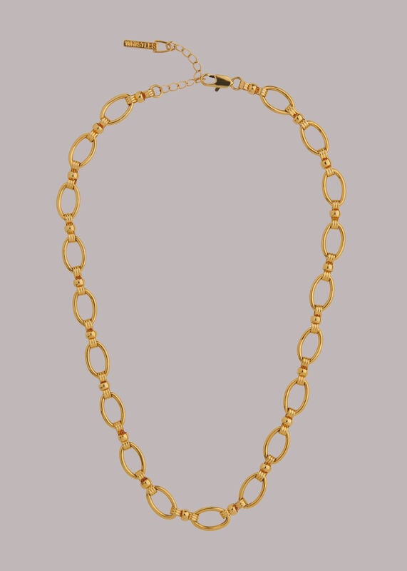 Gold Oval Chain Necklace