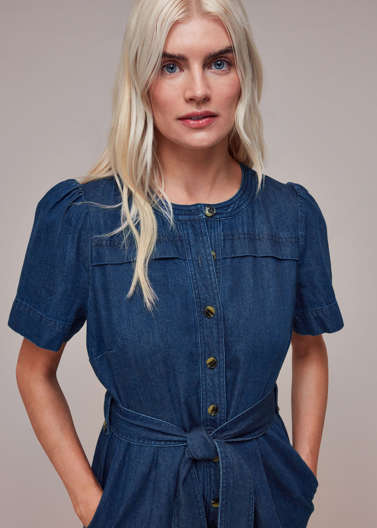 Petite Alana Denim Jumpsuit