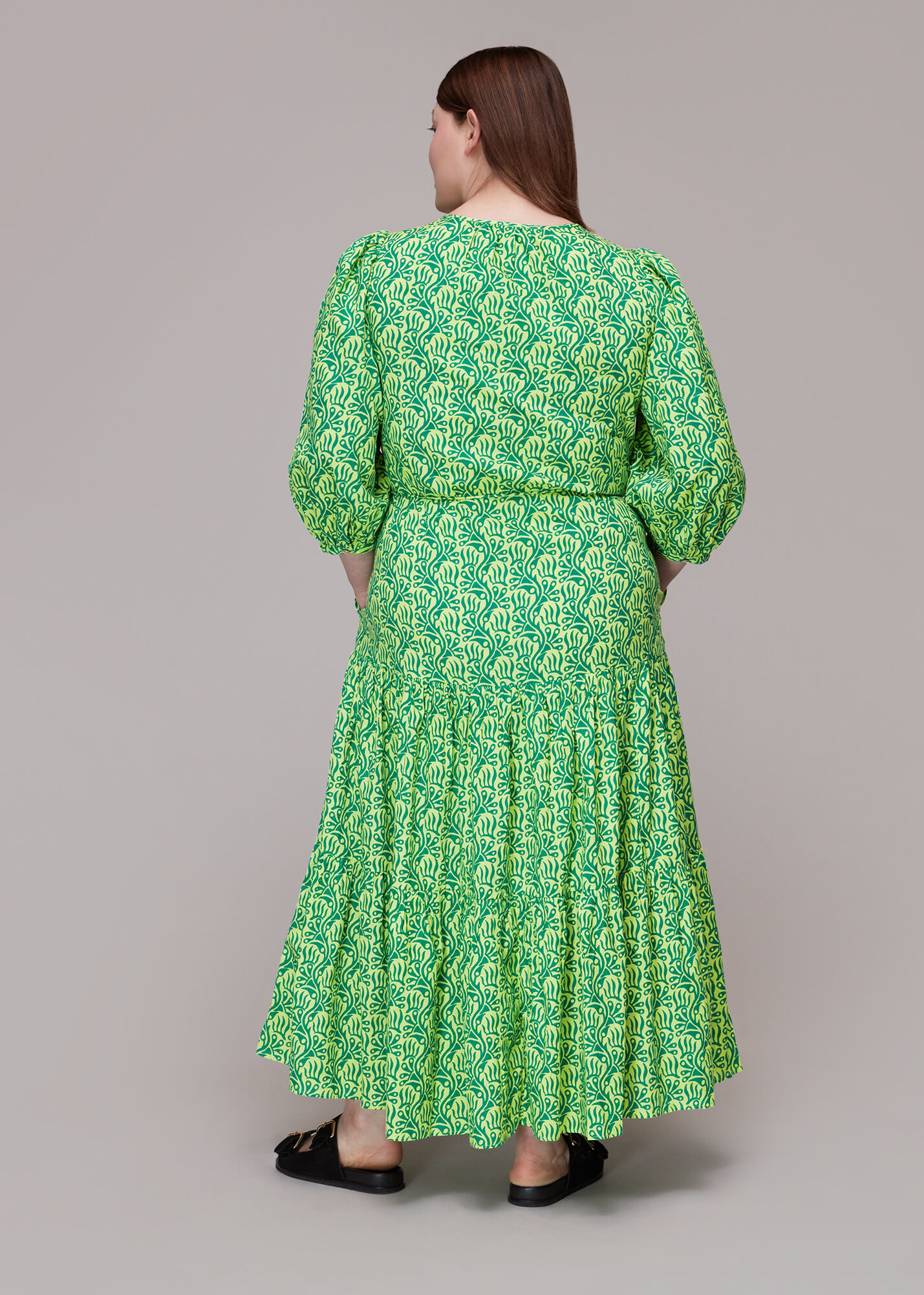 Green/Multi Climbing Vine Trapeze Dress WHISTLES
