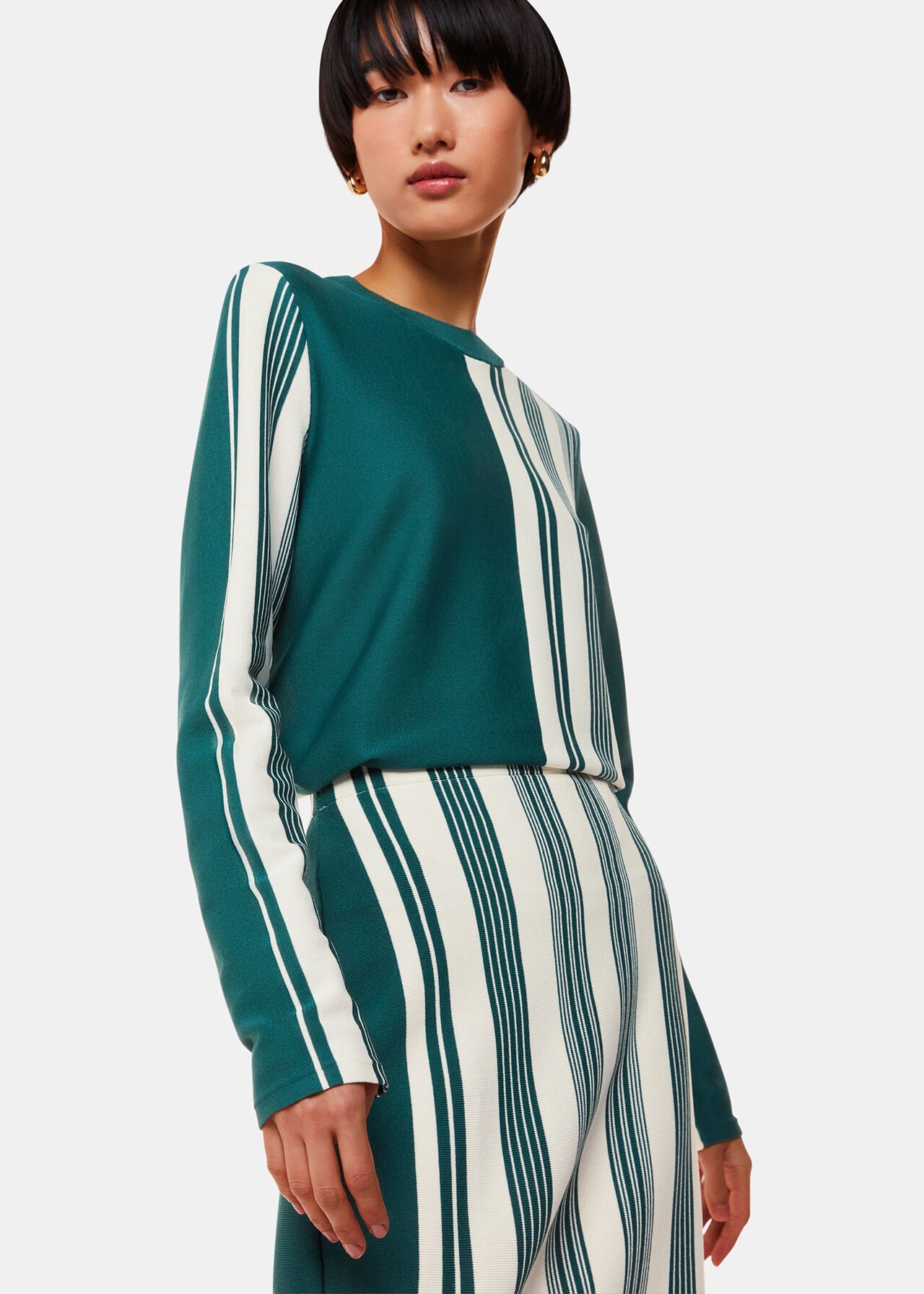 Vertical Stripe Knitted Skirt