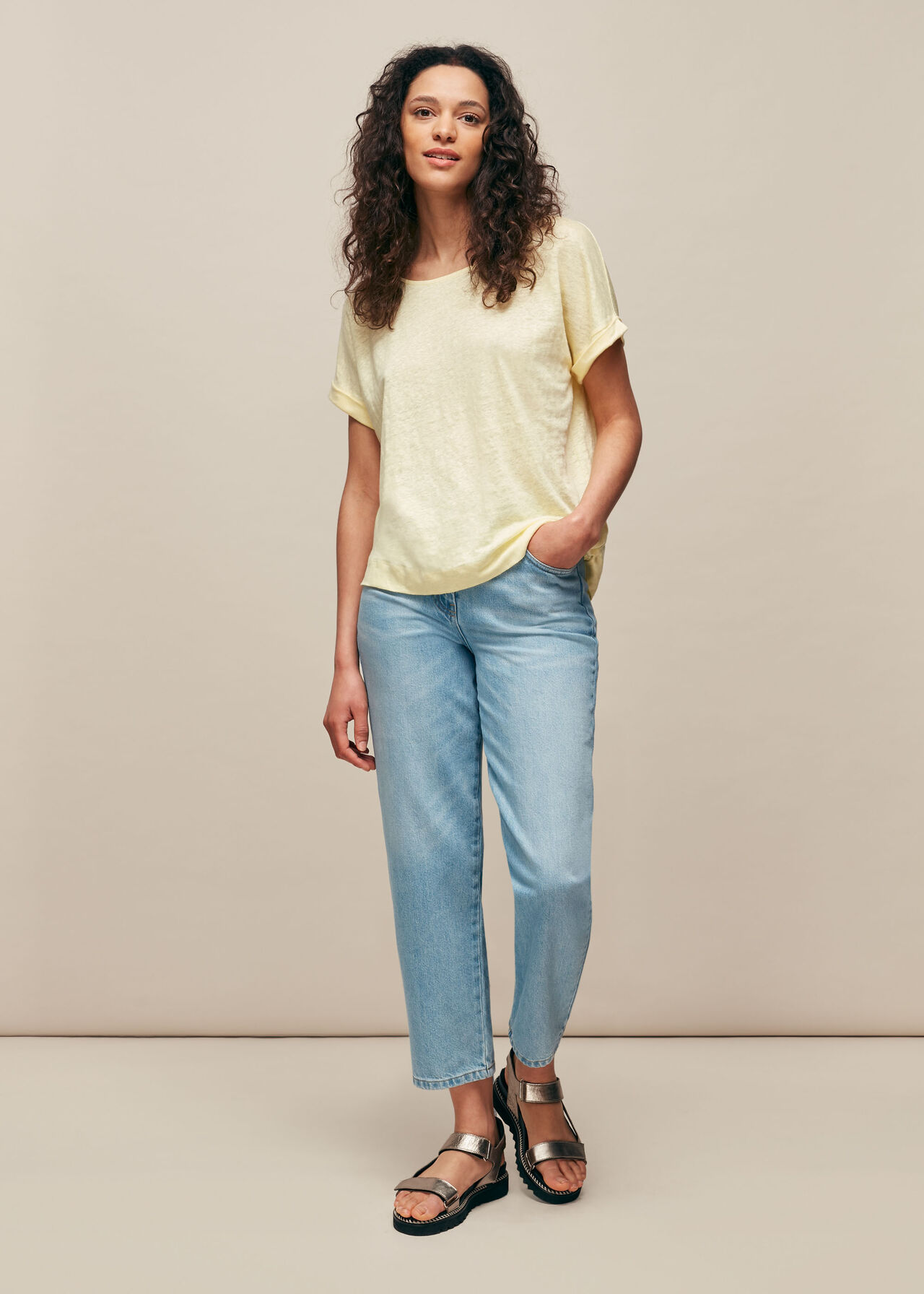 Relaxed Linen TShirt Lemon