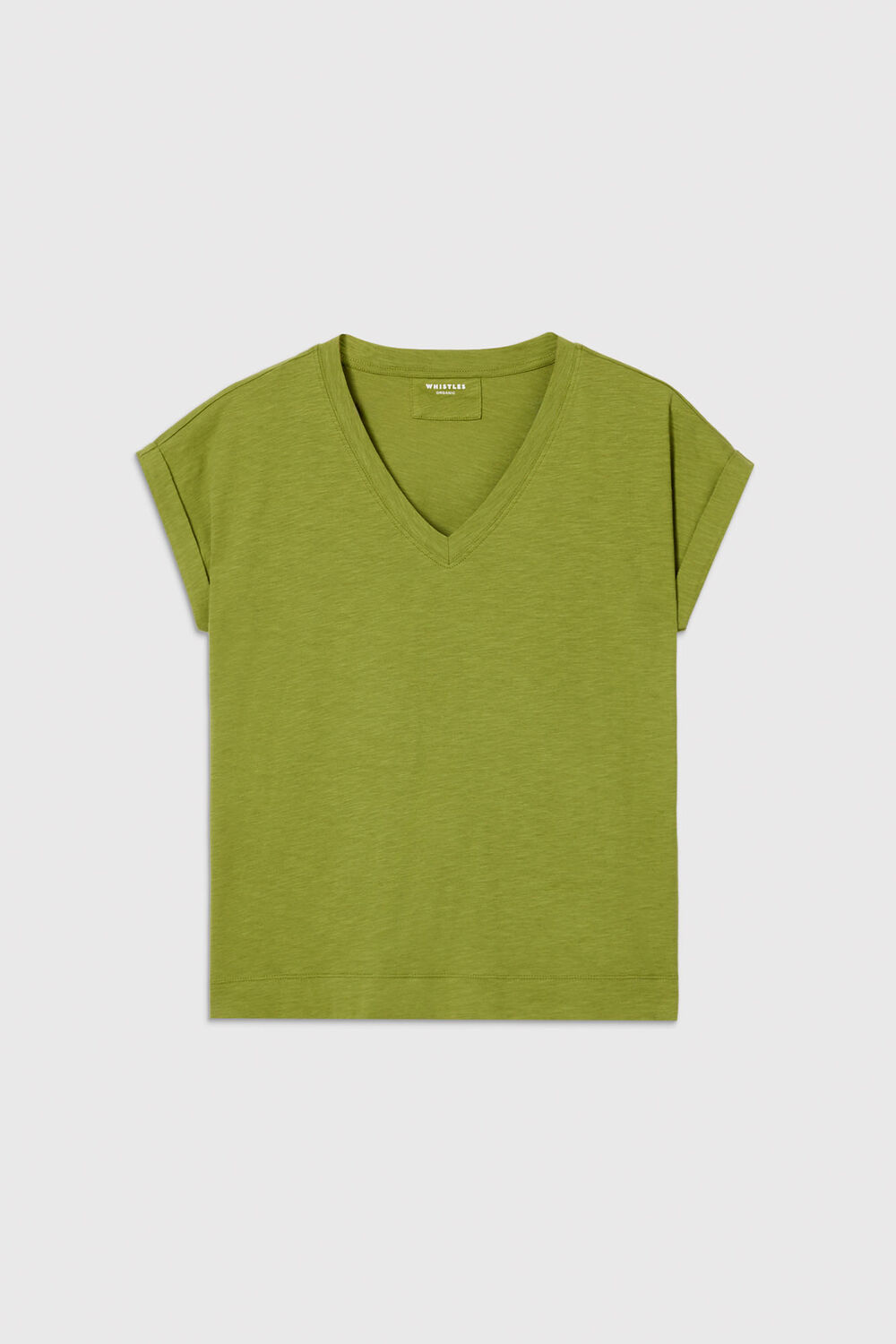 Green Willa V-Neck Cap Sleeve Tee