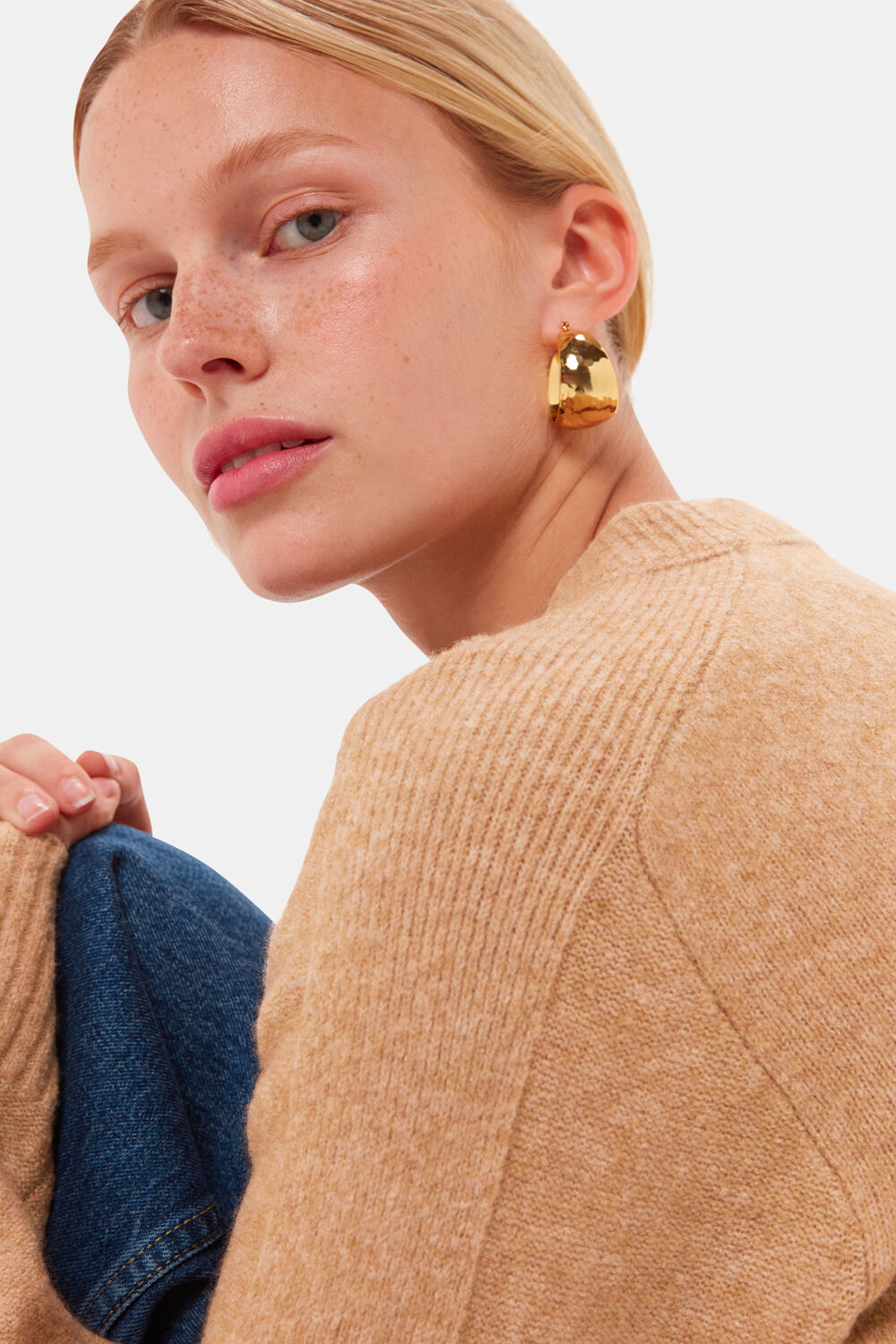 Camel Alana Wool Mix Crew Neck