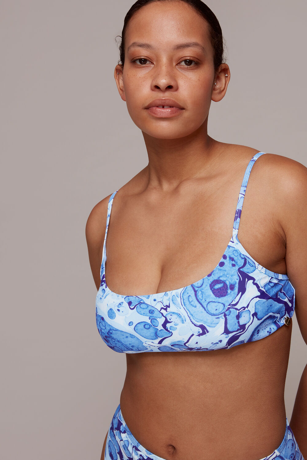 Marble Print Bikini Top