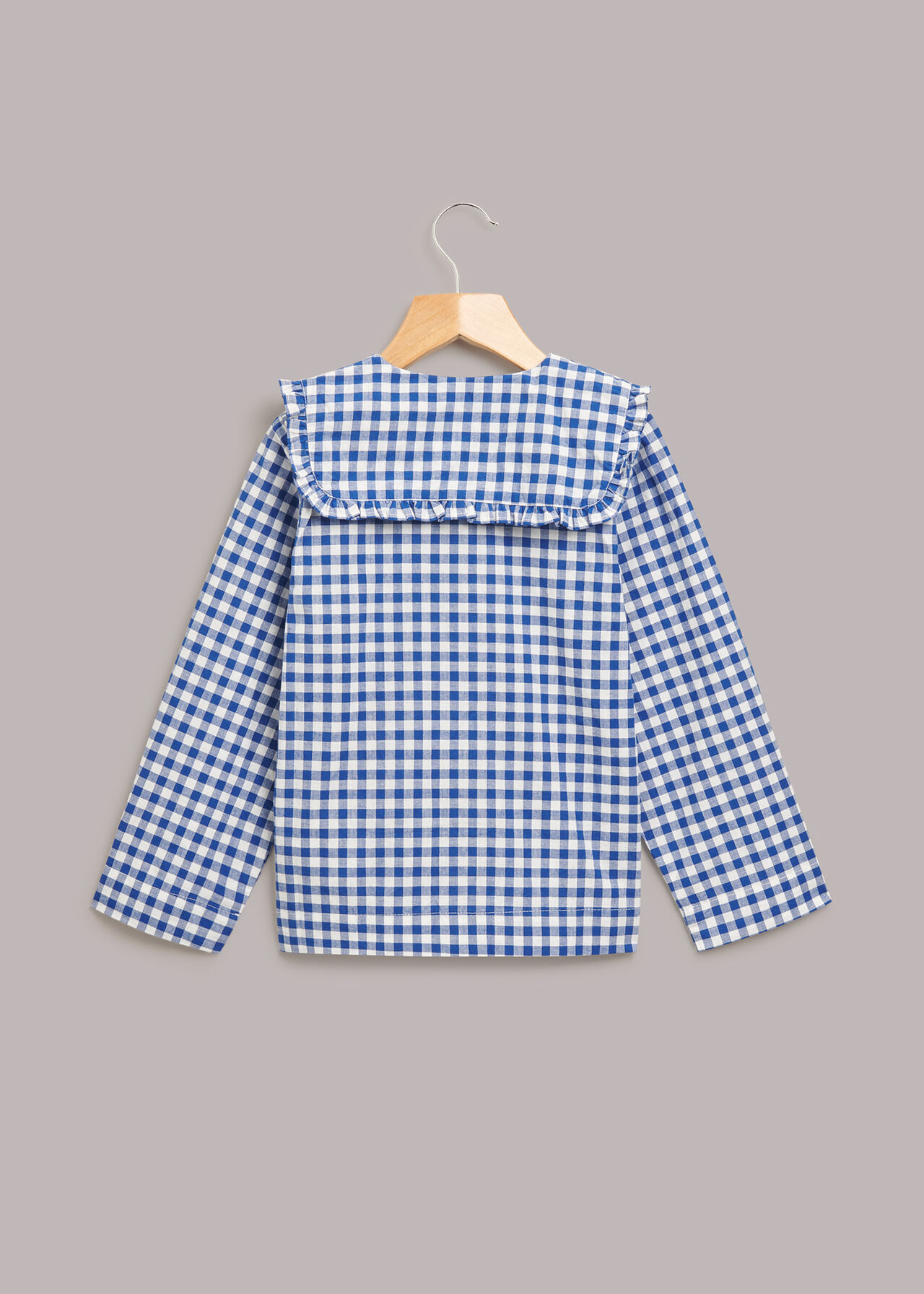 Blue/Multi Gingham Collar Pyjamas | WHISTLES