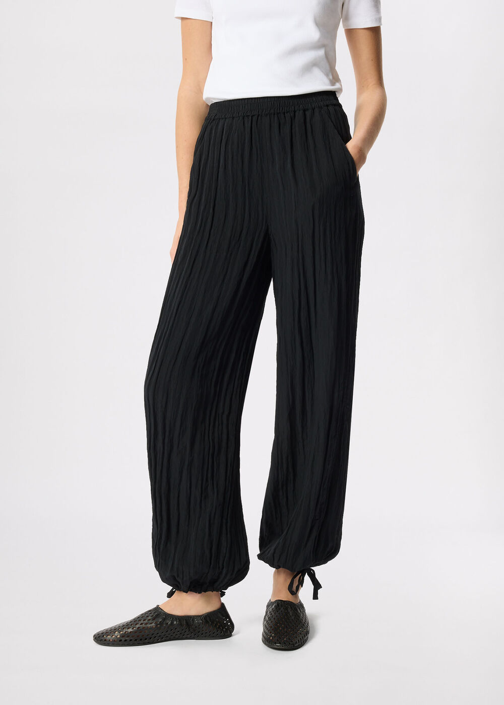Balloon Tie Hem Trousers