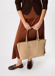 Suede Whipstitch Tote Bag