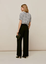 Petal Print Shell Top Black/White