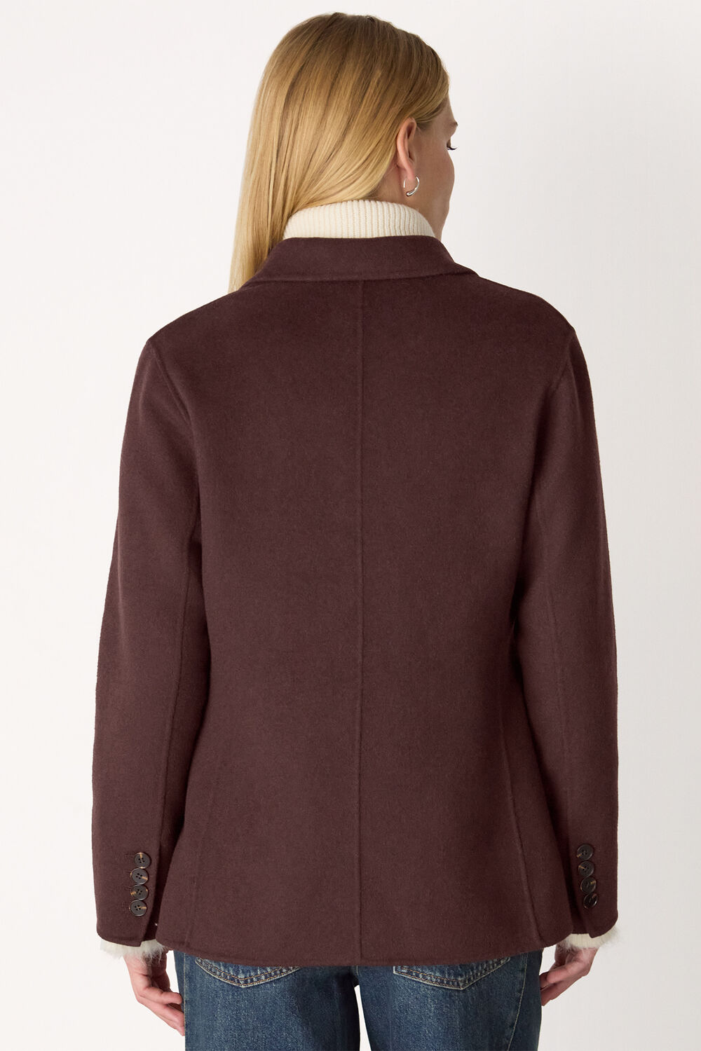 Chocolate Wool Blazer Coat