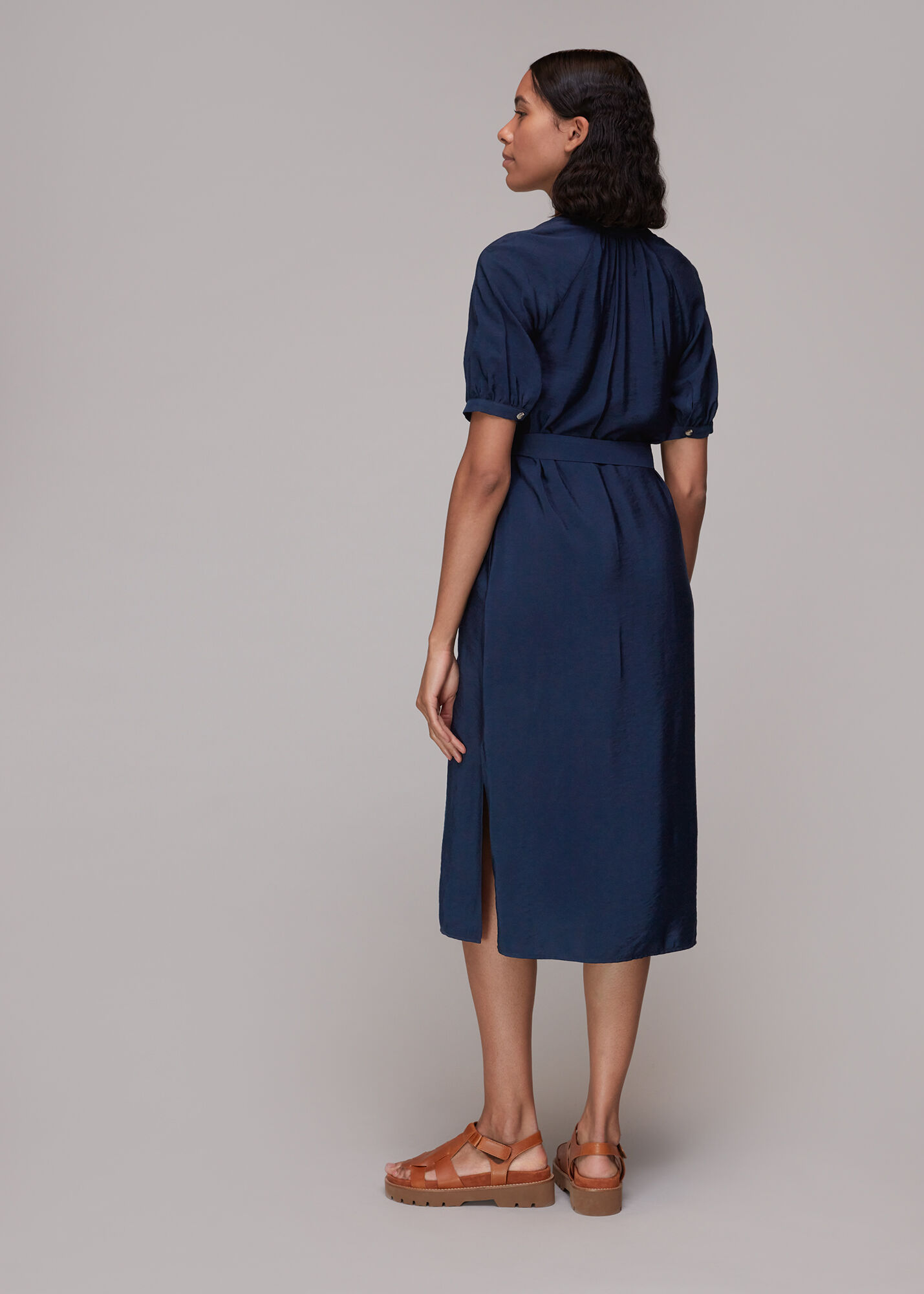 Navy Olivia Midi Dress WHISTLES