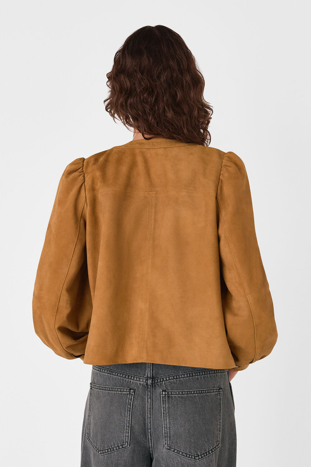 Button Front Suede Jacket